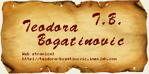 Teodora Bogatinović vizit kartica